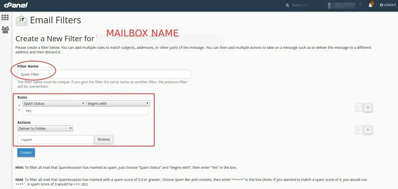 email filters example