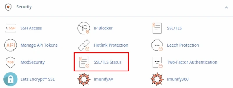 cpanel security ssl tls status 1