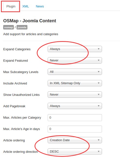 osmap extensions content parameters