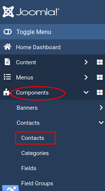 dashboard contacts