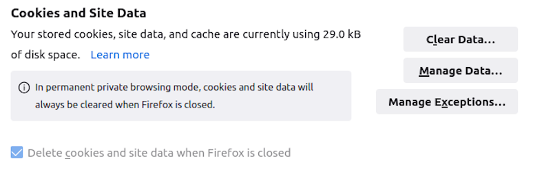 firefox 2 cookies and site data