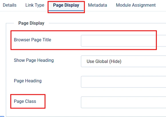 menu item 3 page display
