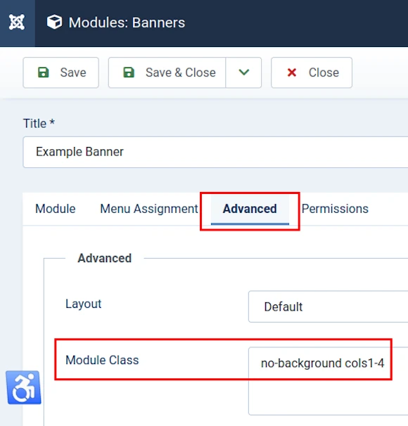 modules assign style set