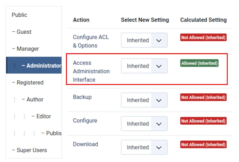 akeeba backup options permissions