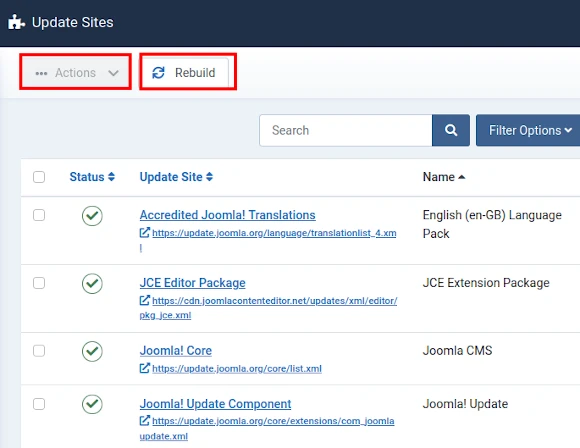 extension update check 4 update sites